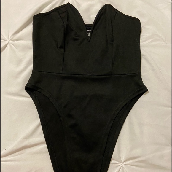 SHEIN | Tops | Solid V Bra Bodysuit | Poshmark